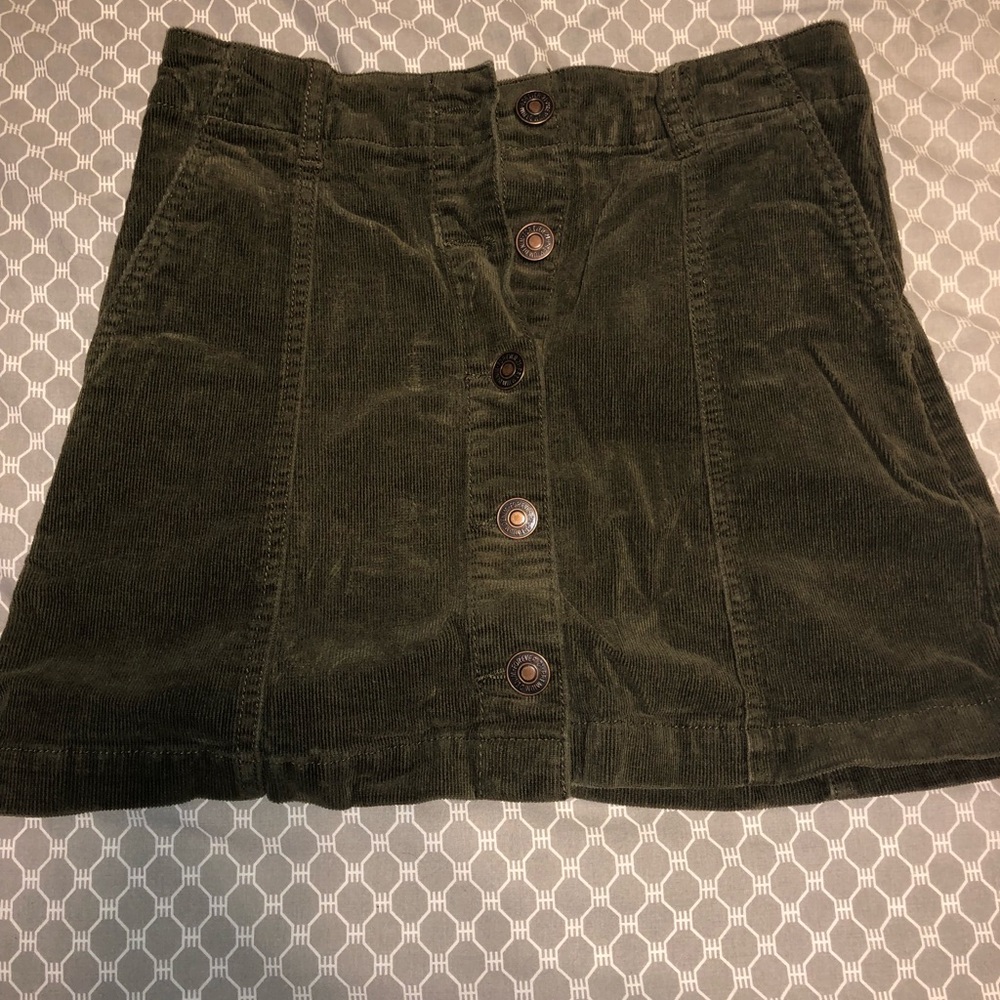 Corduroy button up skirt